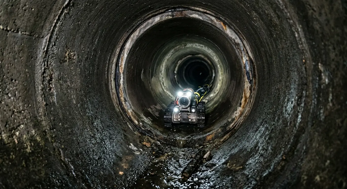 Robotic sewer camera inspecting pipe interior for Sewer Line Repair in Honeygo